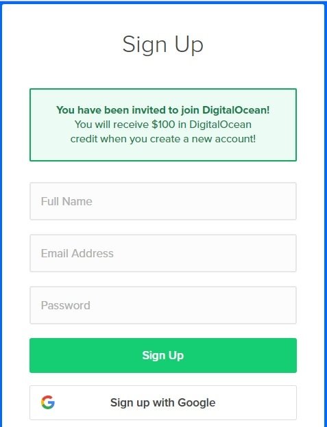 Free $100 Credit DigitalOcean