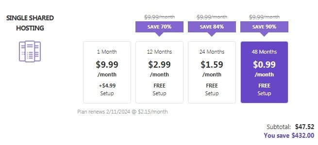 WordPress Hosting Plan Purchase